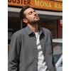 image:imageCOOFANDY Mens Waffle Button Down Shirt Casual Long Sleeve Corduroy ShirtsDark Grey