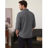 image:imageCOOFANDY Mens Waffle Button Down Shirt Casual Long Sleeve Corduroy ShirtsDark Grey