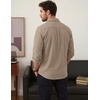 image:imageCOOFANDY Mens Waffle Button Down Shirt Casual Long Sleeve Corduroy ShirtsKhaki