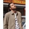 image:imageCOOFANDY Mens Waffle Button Down Shirt Casual Long Sleeve Corduroy ShirtsKhaki