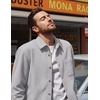 image:imageCOOFANDY Mens Waffle Button Down Shirt Casual Long Sleeve Corduroy ShirtsLight Grey