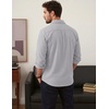 image:imageCOOFANDY Mens Waffle Button Down Shirt Casual Long Sleeve Corduroy ShirtsLight Grey