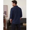 image:imageCOOFANDY Mens Waffle Button Down Shirt Casual Long Sleeve Corduroy ShirtsNavy Blue