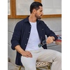 image:imageCOOFANDY Mens Waffle Button Down Shirt Casual Long Sleeve Corduroy ShirtsNavy Blue