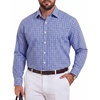 image:imageCOOFANDY Big and Tall Mens Dress Shirts Long Sleeve Plaid Button Down Shirt Bussiness Casual ShirtsBlue White Black Plaid