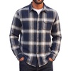 image:imageCOOFANDY Mens Flannel Plaid Shirts Long Sleeve Casual Button Down Cotton Shirt with PocketNavy Caramel Plaid