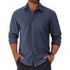 image:imageCOOFANDY Mens Long Sleeve Button Down Shirts Casual Untucked Shirts for Men Dress Shirts Beach Wedding ShirtsNavywhite