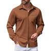 image:imageCOOFANDY Mens Long Sleeve Wrinkle Free Shirts Casual Button Down Shirts Untucked Dress ShirtBrown