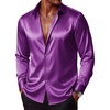 image:imageCOOFANDY Mens Satin Dress Shirts Long Sleeve Shiny Button Down ShirtPurple