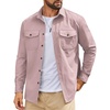 image:imageCOOFANDY Mens Shirt Jacket Long Sleeve Button Down Shirt for Mens ShacketsLight Pink