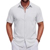 image:imageCOOFANDY Mens Short Sleeve Casual Button Down Shirts Summer Beach ShirtWhite