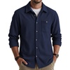 image:imageCOOFANDY Mens Waffle Button Down Shirt Casual Long Sleeve Corduroy ShirtsNavy Blue