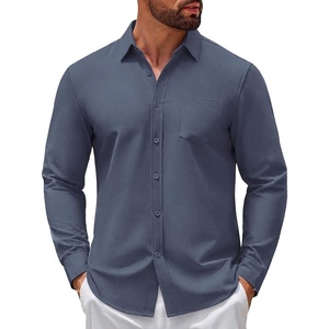 image:imageCOOFANDY Mens Casual Button Down Denim Shirts Long Sleeve Untucked Stretch Dress ShirtNavy Blue