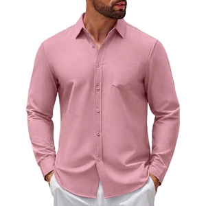 image:imageCOOFANDY Mens Casual Button Down Denim Shirts Long Sleeve Untucked Stretch Dress ShirtPurple Red