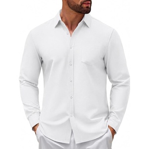 image:imageCOOFANDY Mens Casual Button Down Denim Shirts Long Sleeve Untucked Stretch Dress ShirtWhite