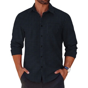 image:imageCOOFANDY Mens Long Sleeve Button Down Shirts Casual Untucked Shirts for Men Dress Shirts Beach Wedding ShirtsBlack Plaid