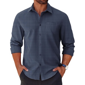 image:imageCOOFANDY Mens Long Sleeve Button Down Shirts Casual Untucked Shirts for Men Dress Shirts Beach Wedding ShirtsNavywhite
