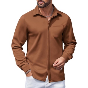 image:imageCOOFANDY Mens Long Sleeve Wrinkle Free Shirts Casual Button Down Shirts Untucked Dress ShirtBrown