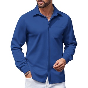 image:imageCOOFANDY Mens Long Sleeve Wrinkle Free Shirts Casual Button Down Shirts Untucked Dress ShirtDark Blue