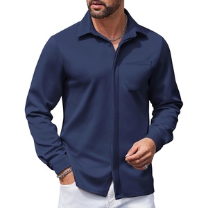image:imageCOOFANDY Mens Long Sleeve Wrinkle Free Shirts Casual Button Down Shirts Untucked Dress ShirtNavy Blue