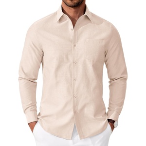 image:imageCOOFANDY Mens Oxford Shirt Long Sleeve Casual Button Down Shirts Soild Dress Shirts with PocketBeige