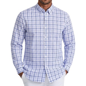 image:imageCOOFANDY Mens Oxford Shirt Long Sleeve Dress Shirt Casual Button Down ShirtCheckblue  White