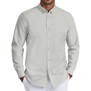 image:imageCOOFANDY Mens Oxford Shirt Long Sleeve Dress Shirt Casual Button Down ShirtLight Grey