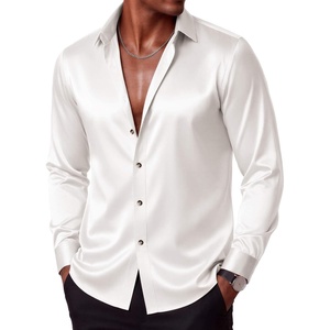 image:imageCOOFANDY Mens Satin Dress Shirts Long Sleeve Shiny Button Down ShirtWhite