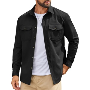 image:imageCOOFANDY Mens Shirt Jacket Long Sleeve Button Down Shirt for Mens ShacketsBlack