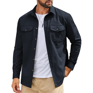 image:imageCOOFANDY Mens Shirt Jacket Long Sleeve Button Down Shirt for Mens ShacketsDark Blue