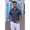 image:imageCOOFANDY Mens Button Down Shirts Short Sleeve Casual Shirt Summer Untucked Dress Shirts