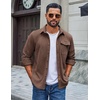 image:imageCOOFANDY Mens Corduroy Shirt Long Sleeve Button Down Casual Shirts JacketBrown