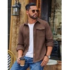 image:imageCOOFANDY Mens Corduroy Shirt Long Sleeve Button Down Casual Shirts JacketBrown