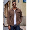 image:imageCOOFANDY Mens Corduroy Shirt Long Sleeve Button Down Casual Shirts JacketBrown