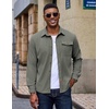 image:imageCOOFANDY Mens Corduroy Shirt Long Sleeve Button Down Casual Shirts JacketGray Green