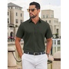 image:imageCOOFANDY Mens Dress Shirts Short Sleeve Casual Untucked Button Down ShirtArmy Green