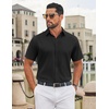image:imageCOOFANDY Mens Dress Shirts Short Sleeve Casual Untucked Button Down ShirtBlack