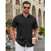 image:imageCOOFANDY Mens Dress Shirts Short Sleeve Casual Untucked Button Down ShirtBlack