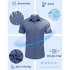 image:imageCOOFANDY Mens Dress Shirts Short Sleeve Casual Untucked Button Down ShirtCaptain Blue