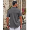 image:imageCOOFANDY Mens Dress Shirts Short Sleeve Casual Untucked Button Down ShirtDark Gray