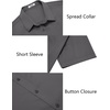 image:imageCOOFANDY Mens Dress Shirts Short Sleeve Casual Untucked Button Down ShirtDark Gray