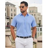 image:imageCOOFANDY Mens Dress Shirts Short Sleeve Casual Untucked Button Down ShirtLight Blue