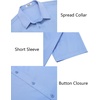 image:imageCOOFANDY Mens Dress Shirts Short Sleeve Casual Untucked Button Down ShirtLight Blue