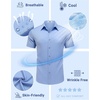 image:imageCOOFANDY Mens Dress Shirts Short Sleeve Casual Untucked Button Down ShirtLight Blue