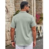 image:imageCOOFANDY Mens Dress Shirts Short Sleeve Casual Untucked Button Down ShirtLight Green