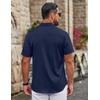 image:imageCOOFANDY Mens Dress Shirts Short Sleeve Casual Untucked Button Down ShirtNavy Blue