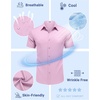 image:imageCOOFANDY Mens Dress Shirts Short Sleeve Casual Untucked Button Down ShirtPink