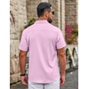 image:imageCOOFANDY Mens Dress Shirts Short Sleeve Casual Untucked Button Down ShirtPink