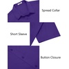 image:imageCOOFANDY Mens Dress Shirts Short Sleeve Casual Untucked Button Down ShirtPurple