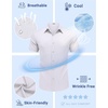 image:imageCOOFANDY Mens Dress Shirts Short Sleeve Casual Untucked Button Down ShirtWhite